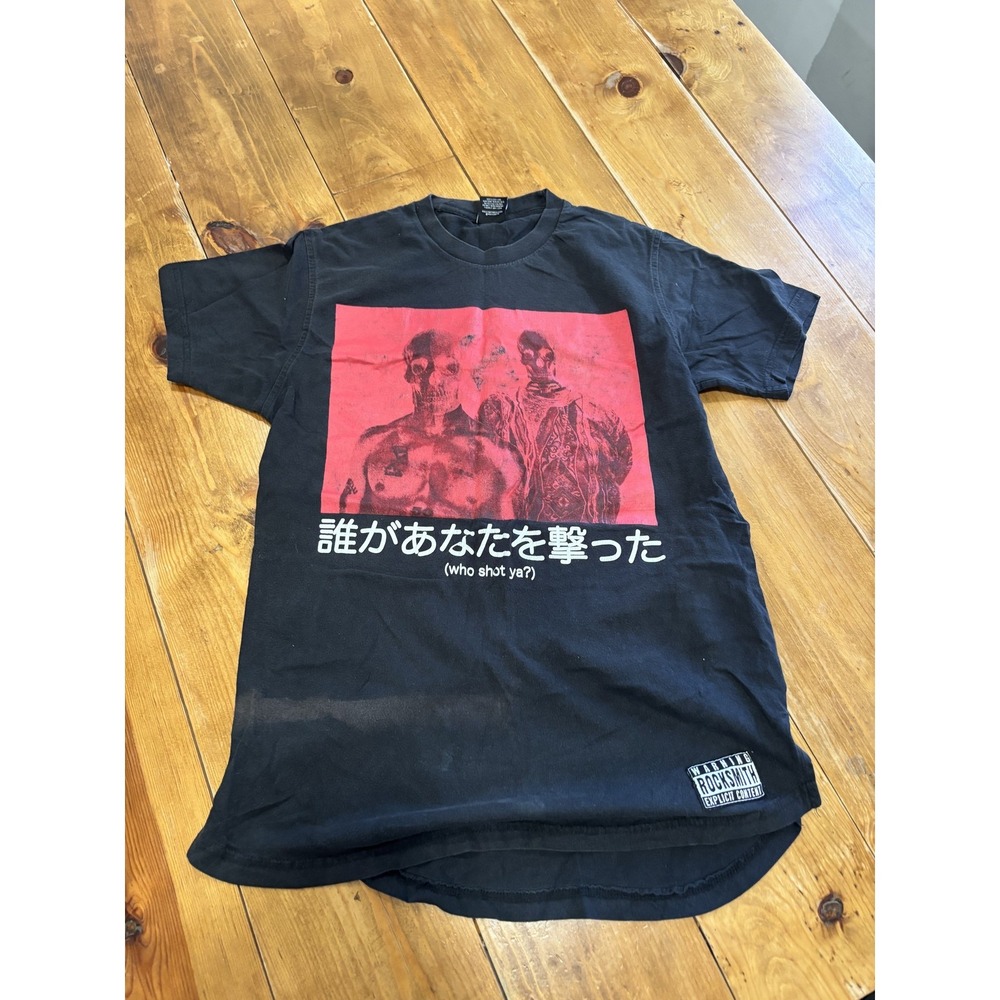 ROCKSMITH "Who Shot Ya?" Graphic T-Shirt Men's Black Cotton Crew Neck Size M